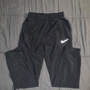 Nike kids black track pants with pockets